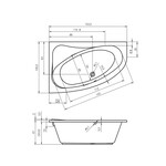 Riho Lyra inbouw hoekbad | 153,5x100,5cm | rechts Riho Riho Lyra inbouw hoekbad | 153,5x100,5cm | rechts