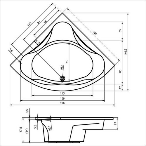 Riho Neo bad acryl | 140x140cm Riho Riho Neo bad acryl | 140x140cm
