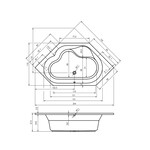 Riho Winnipeg inbouw hoekbad 145x145cm acryl wit Riho Riho Winnipeg inbouw hoekbad 145x145cm acryl wit