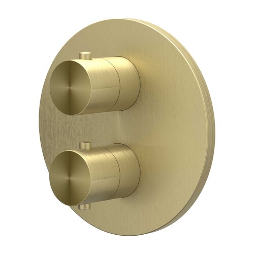 IVY Concord afbouwdeel inbouwthermostaat met 2-weg stop-omstel RVS 316 - Geborsteld Mat Goud PVD IVY IVY Concord afbouwdeel inbouwthermostaat met 2-weg stop-omstel RVS 316 - Geborsteld Mat Goud PVD