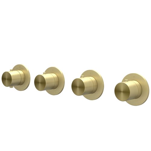 IVY IVY Concord afbouwdeel inbouwthermostaat 3 stopkranen symmetry RVS 316 - Geborsteld Mat Goud PVD