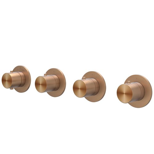 IVY Concord afbouwdeel inbouwthermostaat 3 stopkranen symmetry RVS 316 - Geborsteld Mat Koper PVD IVY IVY Concord afbouwdeel inbouwthermostaat 3 stopkranen symmetry RVS 316 - Geborsteld Mat Koper PVD