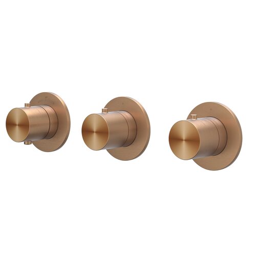 IVY Concord afbouwdeel inbouwthermostaat 2 stopkranen symmetry RVS 316 - Geborsteld Mat Koper PVD IVY IVY Concord afbouwdeel inbouwthermostaat 2 stopkranen symmetry RVS 316 - Geborsteld Mat Koper PVD