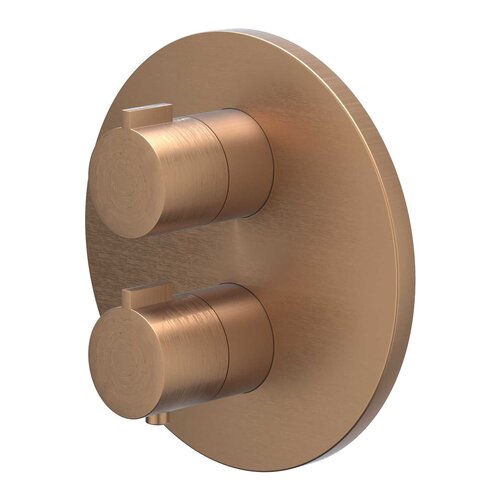 IVY Pact afbouwdeel inbouwthermostaat 3-weg stop-omstel - Geborsteld Mat Koper PVD IVY IVY Pact afbouwdeel inbouwthermostaat 3-weg stop-omstel - Geborsteld Mat Koper PVD