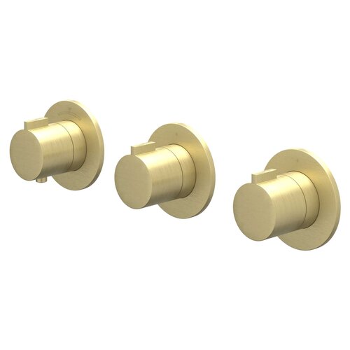 IVY Pact afbouwdeel inbouwthermostaat 2 stopkranen symmetry - Geborsteld Mat Goud PVD IVY IVY Pact afbouwdeel inbouwthermostaat 2 stopkranen symmetry - Geborsteld Mat Goud PVD