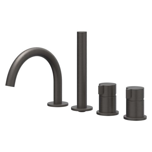 IVY Tribe badrandcombinatie | 4-gats | Geborsteld carbon Black PVD IVY IVY Tribe badrandcombinatie | 4-gats | Geborsteld carbon Black PVD