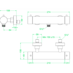 IVY Concord glijstangset RVS 316 - Geborsteld RVS IVY IVY Concord glijstangset RVS 316 - Geborsteld RVS