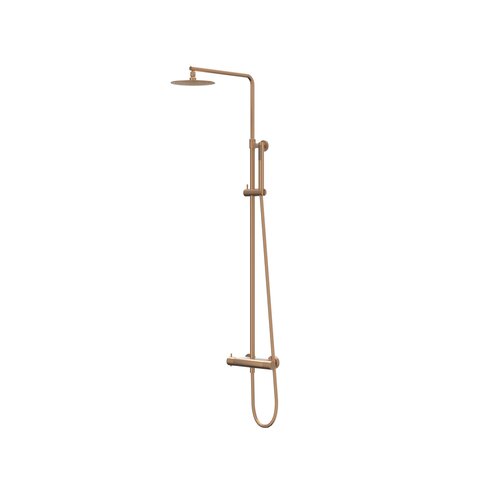 IVY Bond opbouw regendoucheset | Geborsteld Mat Koper pvd | 30cm | 0,8 cm | staafhanddouche IVY IVY Bond opbouw regendoucheset | Geborsteld Mat Koper pvd | 30cm | 0,8 cm | staafhanddouche