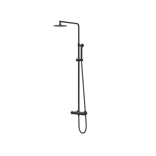 IVY Bond opbouw regendoucheset | Mat Zwart PVD | 20cm | 0,8 cm | 3-standen handdouche IVY IVY Bond opbouw regendoucheset | Mat Zwart PVD | 20cm | 0,8 cm | 3-standen handdouche