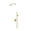 IVY Bond inbouw regendoucheset 2-weg | Geborsteld Mat Goud pvd | 30cm | 0,8cm | 15cm plafondbuis | 3-Standen handdouche | Ja
