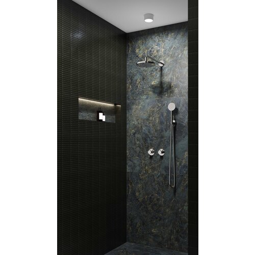 IVY Bond inbouw regendoucheset symmetry 2 weg | Chroom | 20cm | 0,8 cm | 30cm Plafondbuis | Satin spray handdouche | Nee IVY IVY Bond inbouw regendoucheset symmetry 2 weg | Chroom | 20cm | 0,8 cm | 30cm Plafondbuis | Satin spray handdouche | Nee