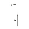 IVY Bond inbouw regendoucheset symmetry 2 weg | Geborsteld Metal Black pvd | 25cm | 0,2 cm | 15cm Plafondbuis | Staafhanddouche | Ja