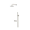 IVY Bond inbouw regendoucheset symmetry 2 weg | Geborsteld Nikkel pvd | 30cm | 0,2 cm | 40cm Wandarm | Satin spray handdouche | Ja