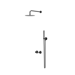 IVY IVY Bond inbouw regendoucheset symmetry 2 weg | Zwart Chroom pvd | 25cm | 0,8 cm | 30cm Plafondbuis | Staafhanddouche | Nee IVY Bond inbouw regendoucheset symmetry 2 weg | Zwart Chroom pvd | 25cm | 0,8 cm | 30cm Plafondbuis | Staafhanddouche | Nee