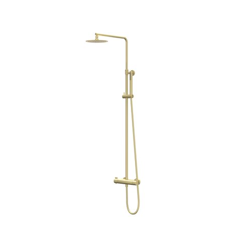 IVY Pact opbouw regendoucheset | Geborsteld Mat Goud pvd | 25cm | 0,2 cm | 3-standen handdouche IVY IVY Pact opbouw regendoucheset | Geborsteld Mat Goud pvd | 25cm | 0,2 cm | 3-standen handdouche