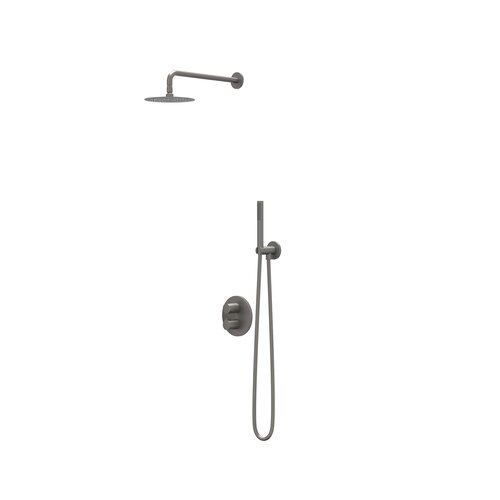 IVY Concord inbouw regendoucheset symmetry 2-weg | Geborsteld Metal Black | 20cm | 0,8cm | 3-Standen Handdouche | Plafondbuis 15cm | Ja IVY IVY Concord inbouw regendoucheset symmetry 2-weg | Geborsteld Metal Black | 20cm | 0,8cm | 3-Standen Handdouche | Plafondbuis 15cm | Ja