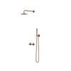 IVY Pact inbouw regendoucheset symmetry 2-weg - 15cm plafondbuis - 25cm medium hoofddouche - glijstang - staafhanddouche - Geborsteld Mat Koper pvd