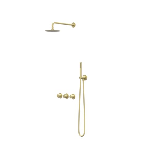 IVY Concord inbouw regendoucheset symmetry 2-weg | Geborsteld Mat Goud | 30cm | 0,8cm | Satin Spray Handdouche | Wandarm | Nee IVY IVY Concord inbouw regendoucheset symmetry 2-weg | Geborsteld Mat Goud | 30cm | 0,8cm | Satin Spray Handdouche | Wandarm | Nee