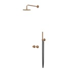 IVY Tribe inbouw regendoucheset symmetry 2-weg | Geborsteld Mat Koper pvd | 20cm | 20cm plafondbuis | Nee IVY IVY Tribe inbouw regendoucheset symmetry 2-weg | Geborsteld Mat Koper pvd | 20cm | 20cm plafondbuis | Nee