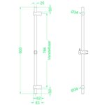 IVY Tribe glijstangset RVS 316 - Geborsteld Mat Koper PVD IVY IVY Tribe glijstangset RVS 316 - Geborsteld Mat Koper PVD