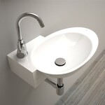 Clou First Plus hoekfontein 47,5 cm - kraangat links - Mat wit Clou Clou First Plus hoekfontein 47,5 cm - kraangat links - Mat wit