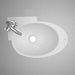 Clou First Plus hoekfontein 47,5 cm - kraangat links - Mat wit Clou Clou First Plus hoekfontein 47,5 cm - kraangat links - Mat wit