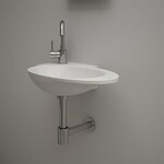 Clou First Plus hoekfontein 47,5 cm - kraangat links - Mat wit Clou Clou First Plus hoekfontein 47,5 cm - kraangat links - Mat wit