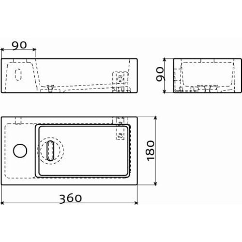 Clou Flush 3 toiletfontein | Wit keramiek | Links | Met kraangat | Zonder handdoekhouder Clou Clou Flush 3 toiletfontein | Wit keramiek | Links | Met kraangat | Zonder handdoekhouder