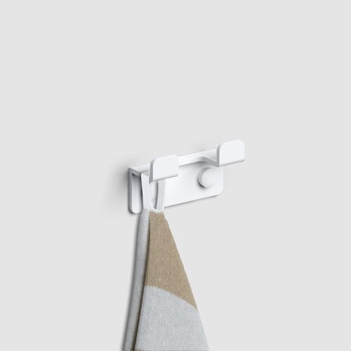 Clou Fold kledinghaak | Mat wit | Dubbel Clou Clou Fold kledinghaak | Mat wit | Dubbel