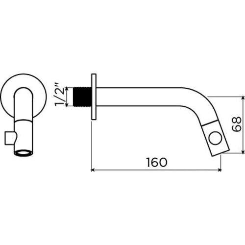 Clou Kaldur fonteinkraan 16 cm wandmontage RVS geborsteld | RVS geborsteld Clou Clou Kaldur fonteinkraan 16 cm wandmontage RVS geborsteld | RVS geborsteld