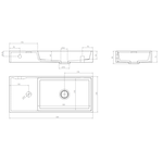 Clou Mini Wash Me Plus fontein | Mat wit | 56cm | Zonder kraangat | Links Clou Clou Mini Wash Me Plus fontein | Mat wit | 56cm | Zonder kraangat | Links