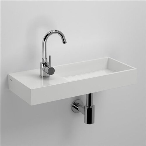 Clou Mini Wash Me Plus fontein | Mineraalmarmer | 56cm | Zonder kraangat | Links Clou Clou Mini Wash Me Plus fontein | Mineraalmarmer | 56cm | Zonder kraangat | Links