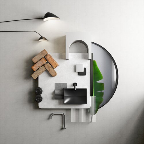 Clou Vale fontein 28cm zonder kraangat | Mat wit Clou Clou Vale fontein 28cm zonder kraangat | Mat wit