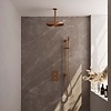 Brauer Copper Carving thermostatische inbouw regendouche | Geborsteld koper PVD | Staaf handdouche | 30 cm | Plafondbuis | Ja