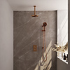 Brauer Copper Carving thermostatische inbouw regendouche | Geborsteld koper PVD | Ronde handdouche | 20 cm | Plafondbuis | Ja