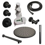 Brauer Black Edition thermostatische inbouw regendouche | Mat zwart | Staafhanddouche | 30 cm | Rechte wandarm | Nee Brauer Brauer Black Edition thermostatische inbouw regendouche | Mat zwart | Staafhanddouche | 30 cm | Rechte wandarm | Nee