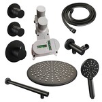 Brauer Black Edition thermostatische inbouw regendouche | Mat zwart | Ronde Handdouche | 30 cm | Rechte wandarm | Nee Brauer Brauer Black Edition thermostatische inbouw regendouche | Mat zwart | Ronde Handdouche | 30 cm | Rechte wandarm | Nee