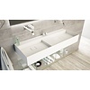 Ideavit Solidbliss-120D wastafel dubbel 120x45 cm mat wit afzetplateau achter