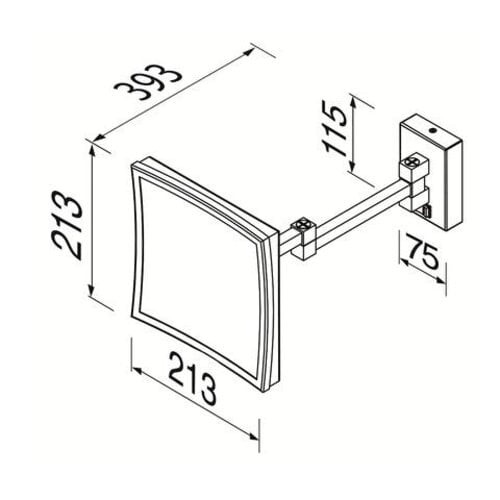 Geesa Geesa Mirror scheerspiegel 2-armig 5x vergrotend chroom