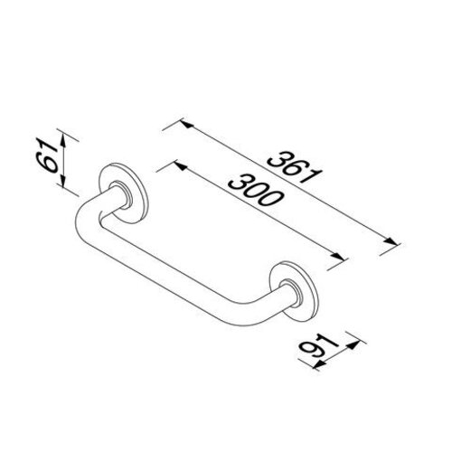 Geesa Hotel badgreep 30 cm buisdikte 24 mm chroom Geesa Geesa Hotel badgreep 30 cm buisdikte 24 mm chroom