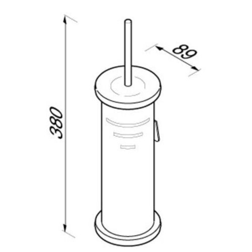 Geesa Hotel wand closetborstelhouder met zwarte borstel chroom Geesa Geesa Hotel wand closetborstelhouder met zwarte borstel chroom