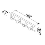 Geesa Hotel kapstokje met 4 haken chroom Geesa Geesa Hotel kapstokje met 4 haken chroom