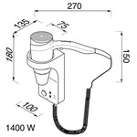Geesa Geesa Hairdryer haardroger 1400w 3 snelheden met scheerstopcontact wit