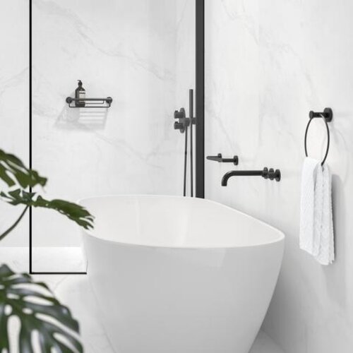 Geesa Nemox handdoekring mat zwart Geesa Geesa Nemox handdoekring mat zwart