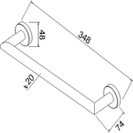 Geesa Nemox badgreep 30 cm chroom Geesa Geesa Nemox badgreep 30 cm chroom