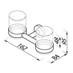 Geesa Nemox dubbele glashouder met 2 glazen chroom Geesa Geesa Nemox dubbele glashouder met 2 glazen chroom