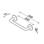 Geesa Nemox badgreep 30 cm. chroom Geesa Geesa Nemox badgreep 30 cm. chroom