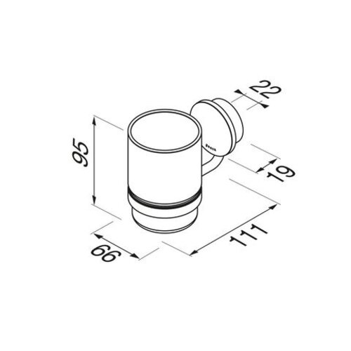Geesa Opal glashouder met glas geborsteld metaal zwart Geesa Geesa Opal glashouder met glas geborsteld metaal zwart