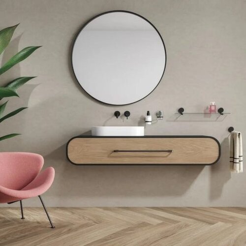 Geesa Opal handdoekrek 1 arm zwart Geesa Geesa Opal handdoekrek 1 arm zwart