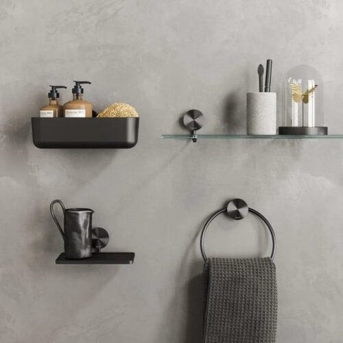 Geesa Opal douchemand 26cm geborsteld metaal zwart Geesa Geesa Opal douchemand 26cm geborsteld metaal zwart